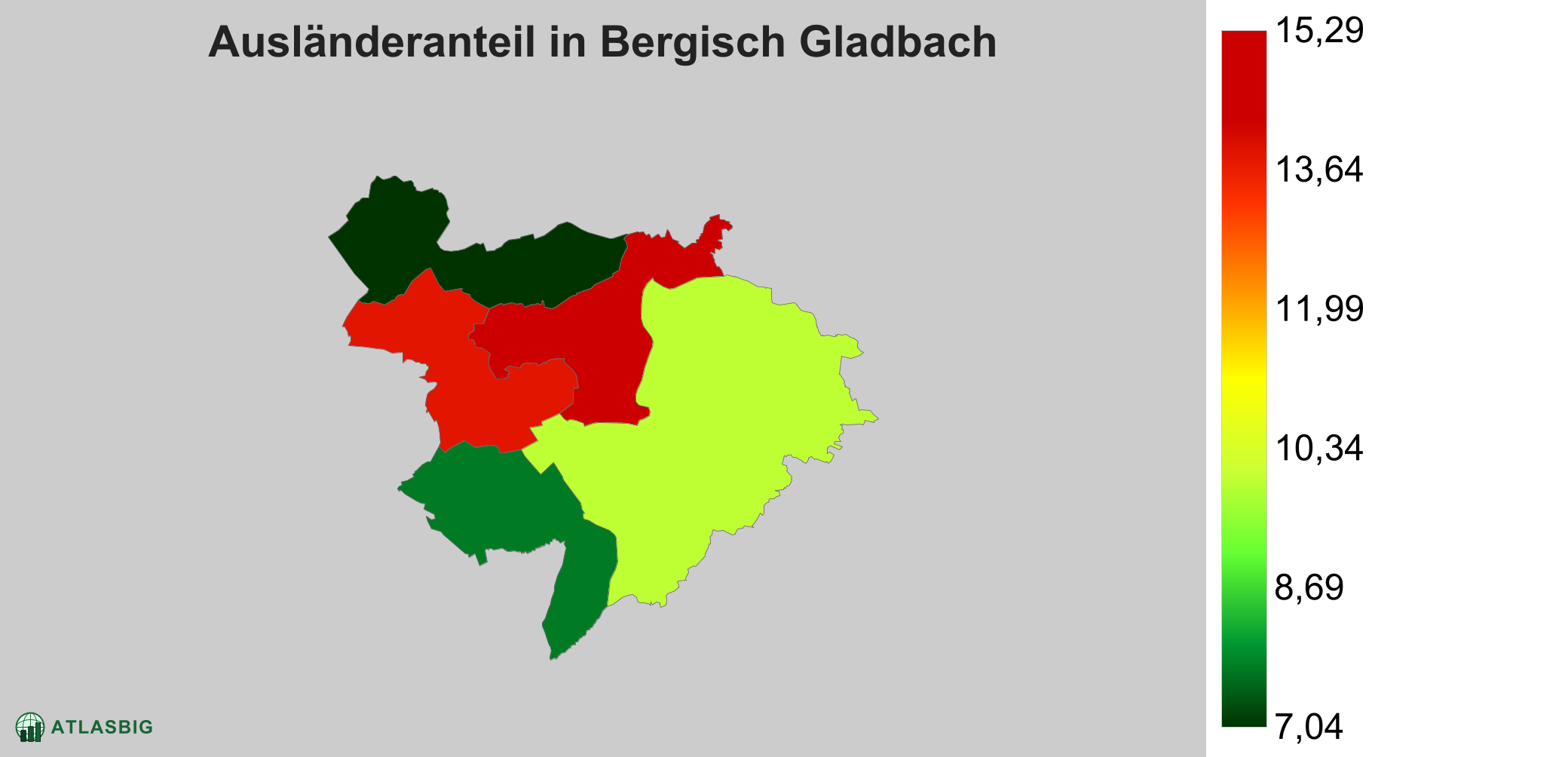 Ausländeranteil in Bergisch Gladbach: Wo die meisten Ausländer leben