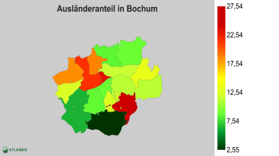 Ausländeranteil in Bochum nach Postleitzahl Thumbnail