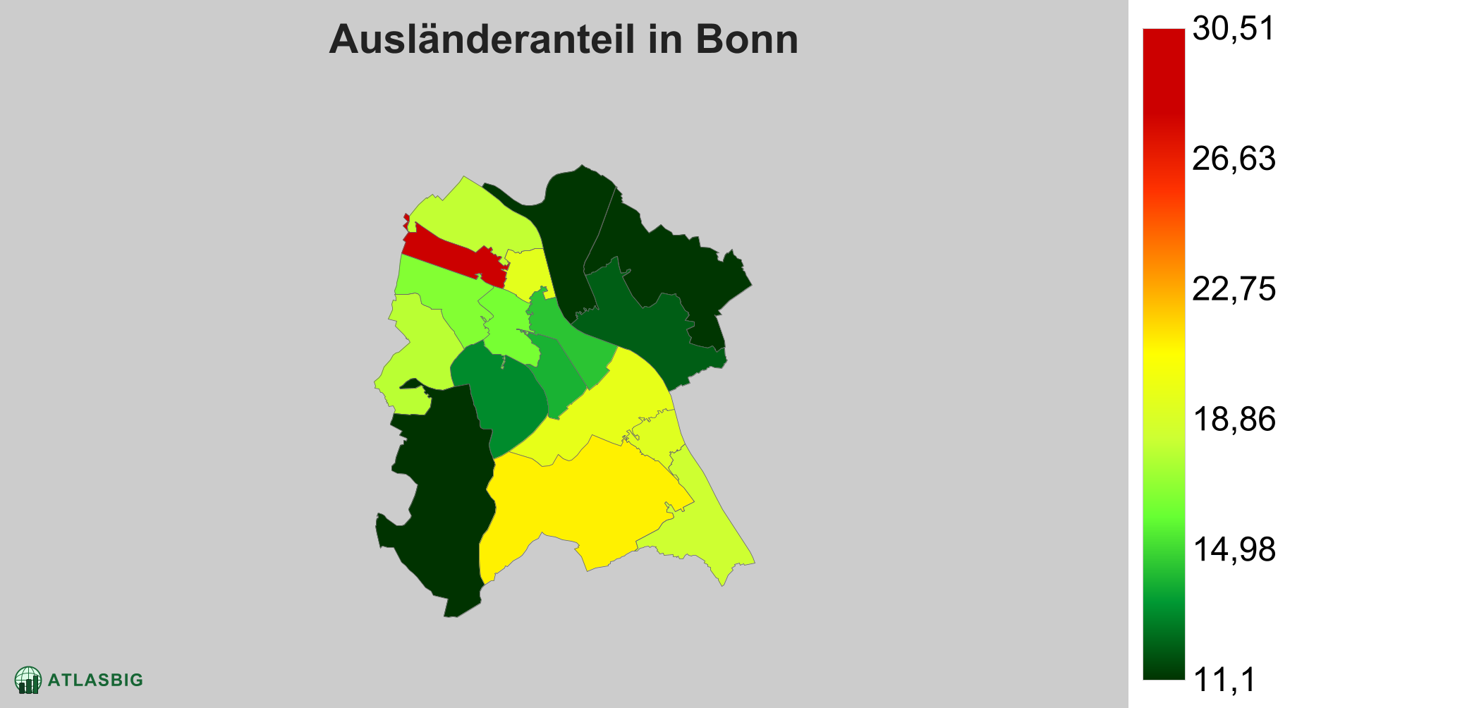Ausländeranteil in Bonn: Wo die meisten Ausländer leben