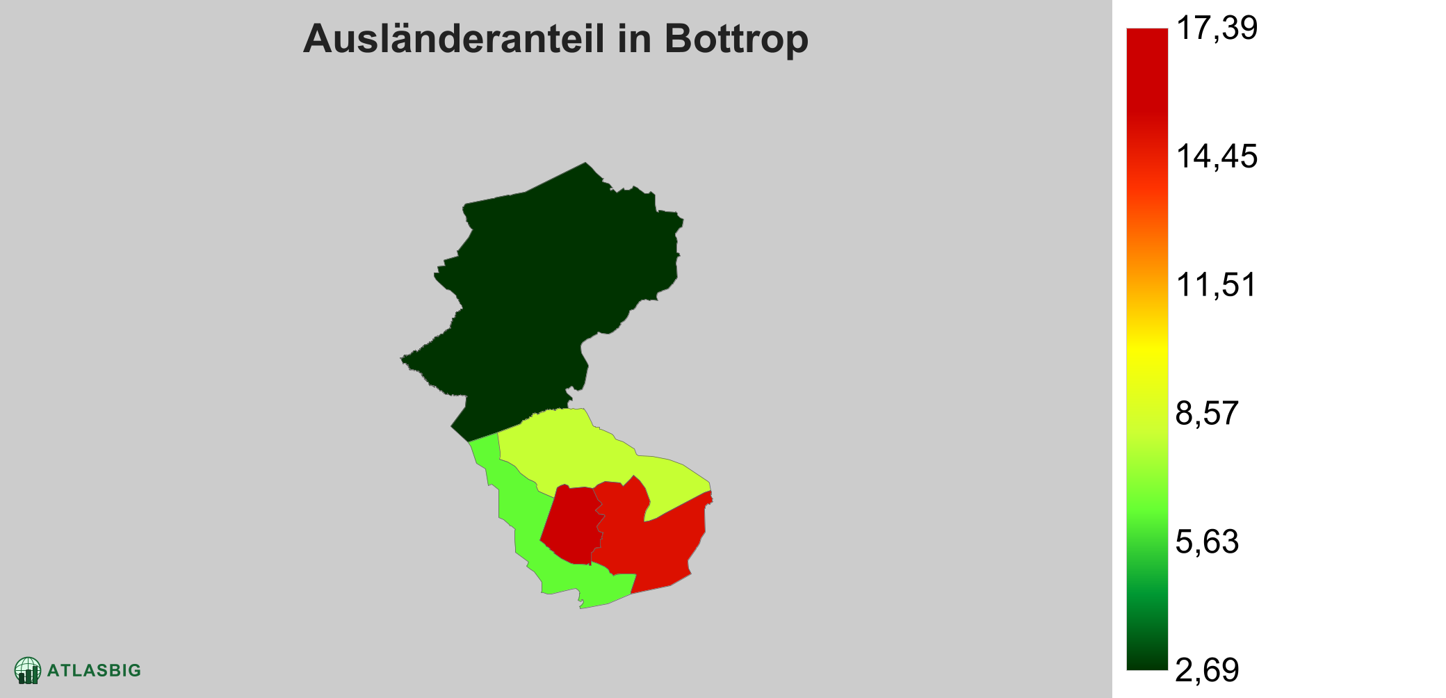Ausländeranteil in Bottrop: Wo die meisten Ausländer leben
