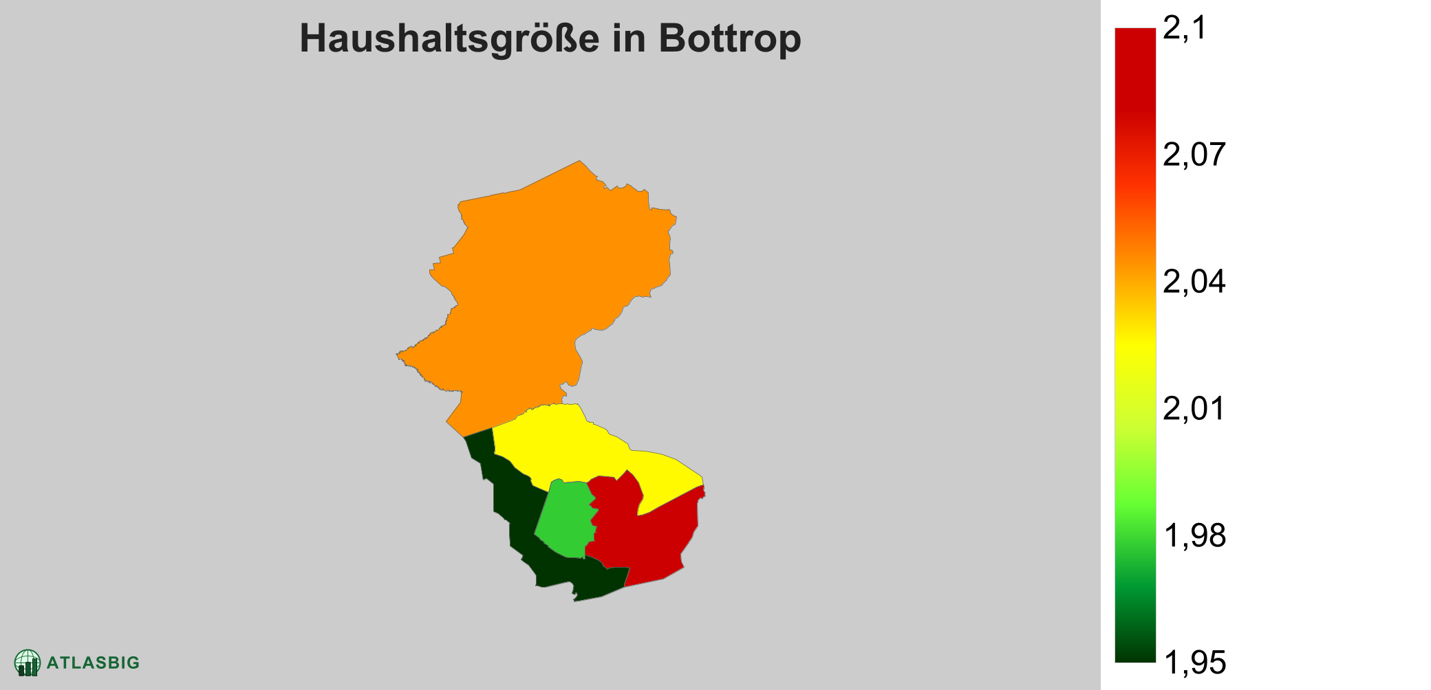 Durchschnittliche Haushaltsgröße in Bottrop