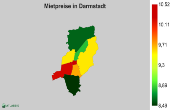 Mietpreise in Darmstadt nach Postleitzahl Thumbnail
