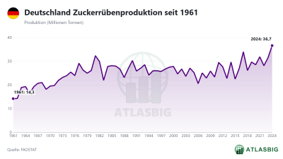 Deutschland Zuckerrübenproduktion seit 1961 Thumbnail