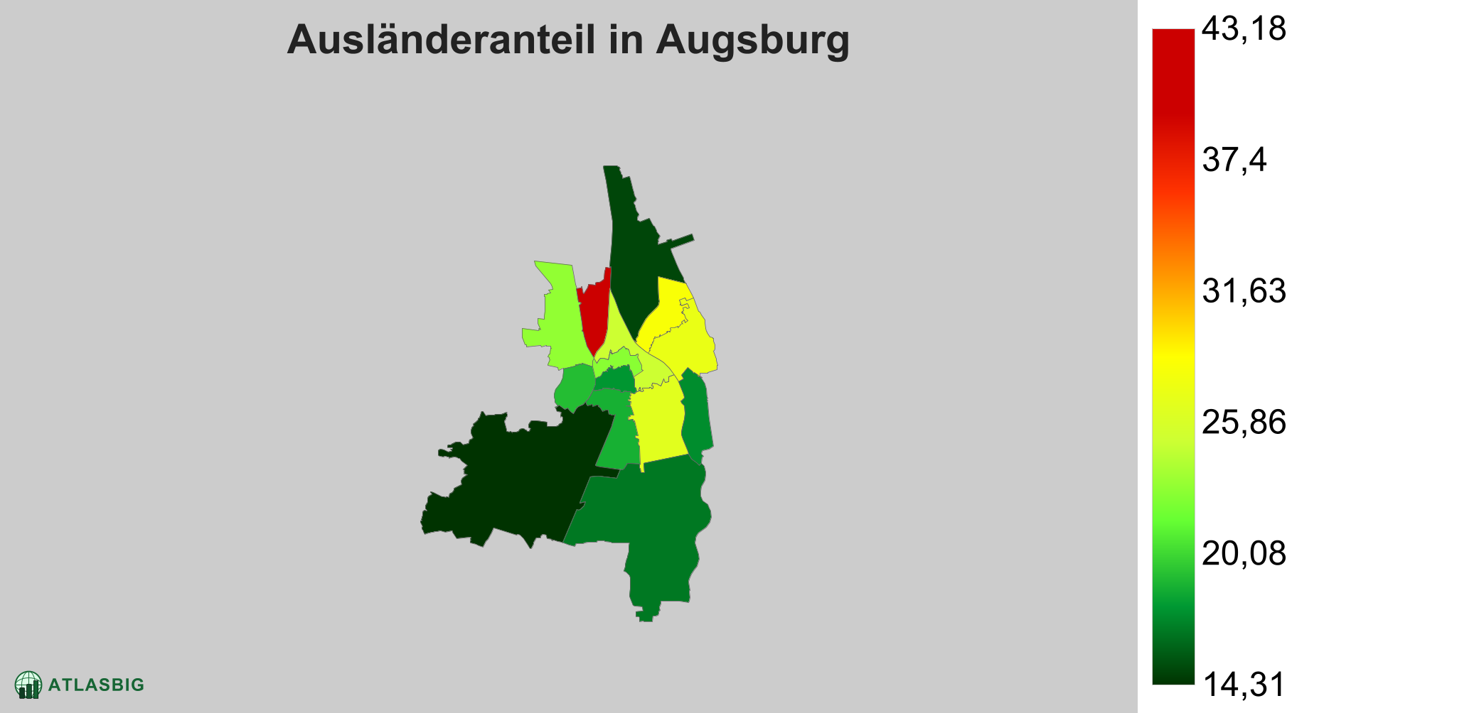 Ausländeranteil in Augsburg: Wo die meisten Ausländer leben