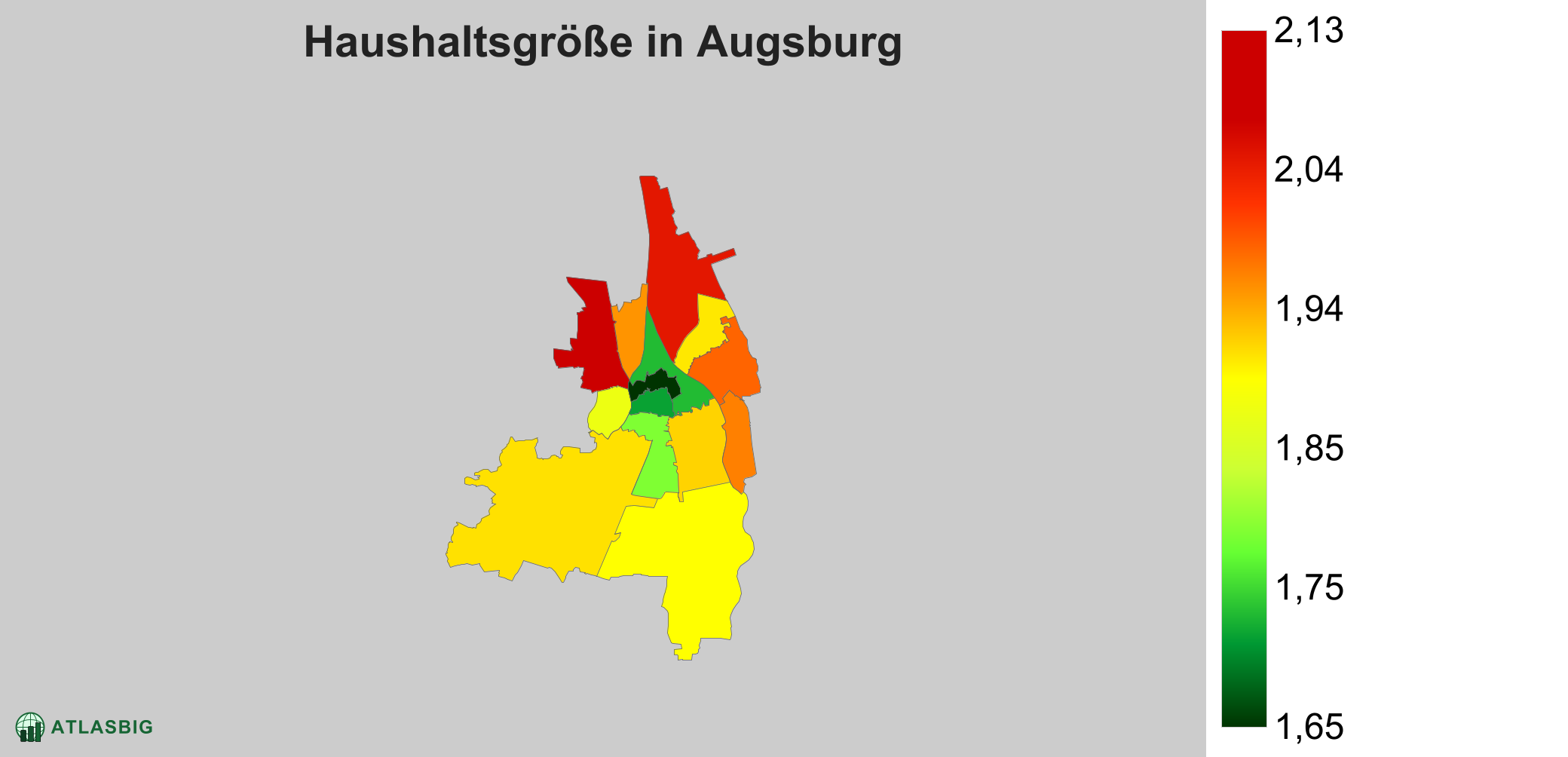 Durchschnittliche Haushaltsgröße in Augsburg