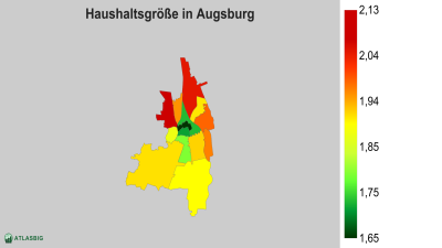 Haushaltsgröße in Augsburg nach Postleitzahl Thumbnail