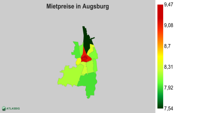 Mietpreise in Augsburg nach Postleitzahl Thumbnail