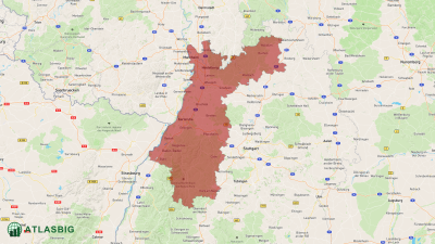 Karte des Regierungsbezirks Karlsruhe Thumbnail