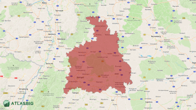 Karte des Regierungsbezirks Stuttgart Thumbnail