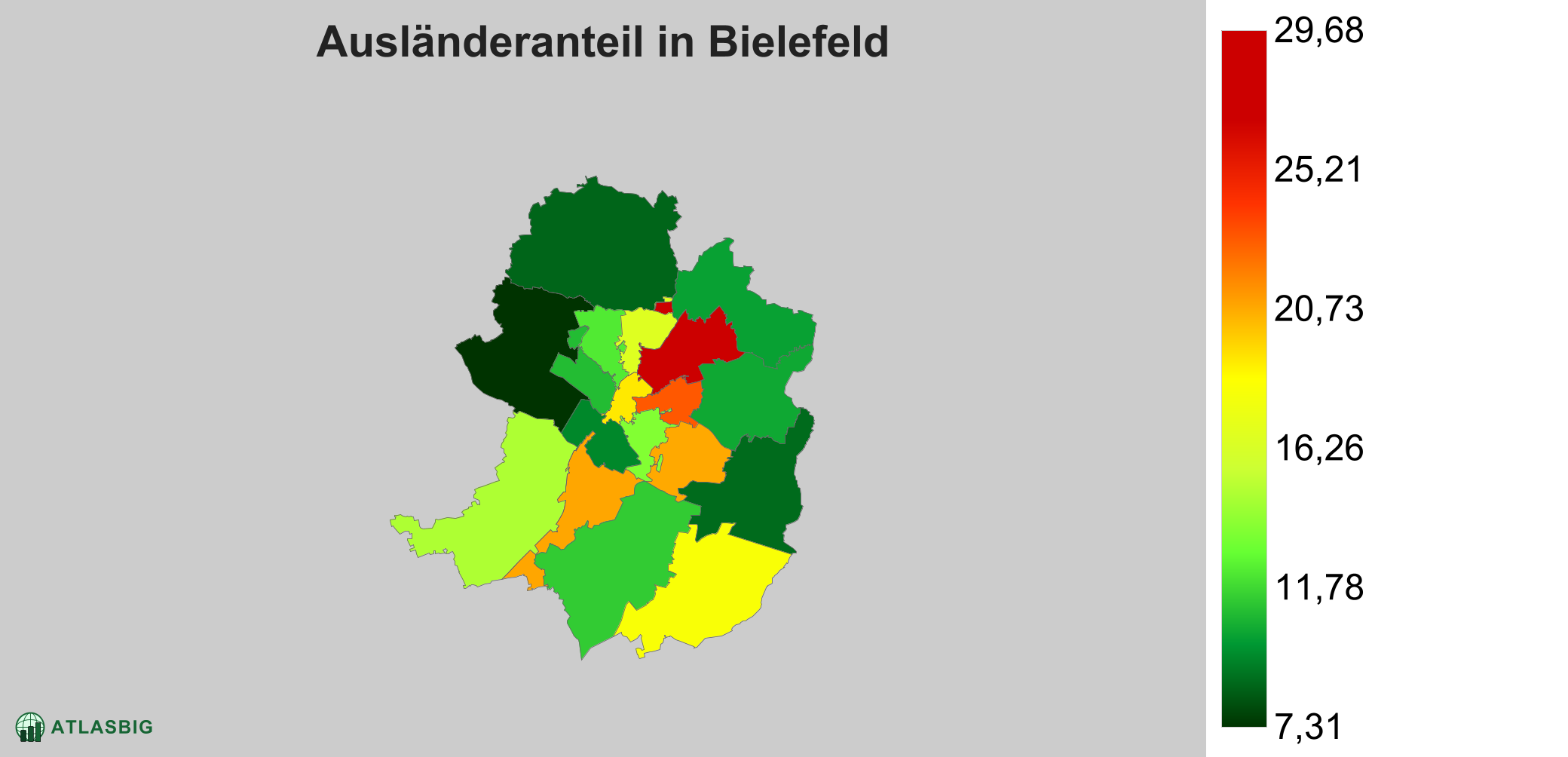 Ausländeranteil in Bielefeld: Wo die meisten Ausländer leben