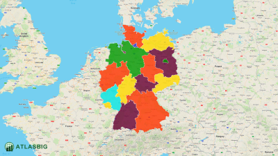 Karte der deutschen Bundesländer Thumbnail