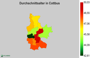 Durchschnittsalter in Cottbus nach Postleitzahl Thumbnail