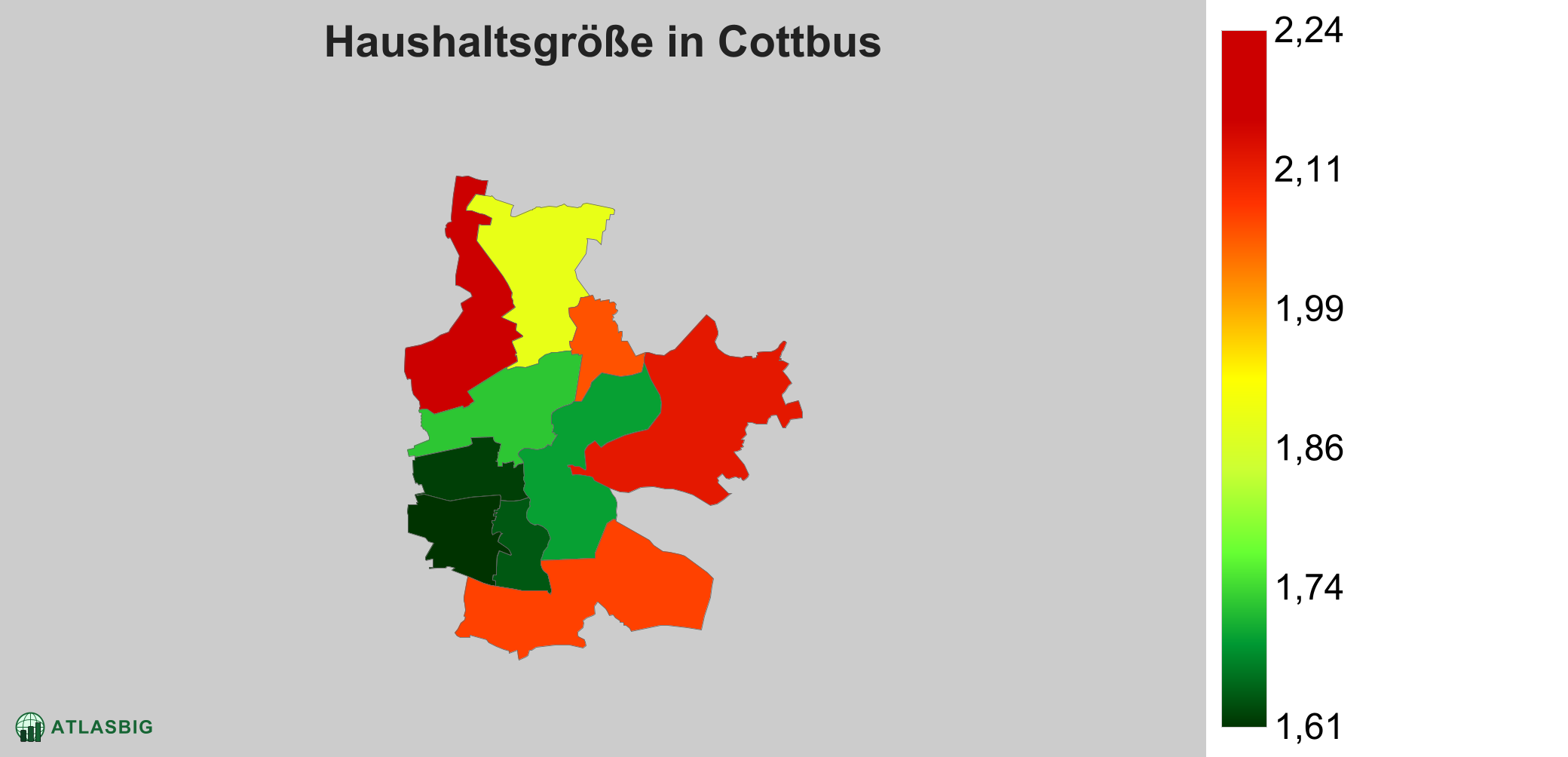 Durchschnittliche Haushaltsgröße in Cottbus