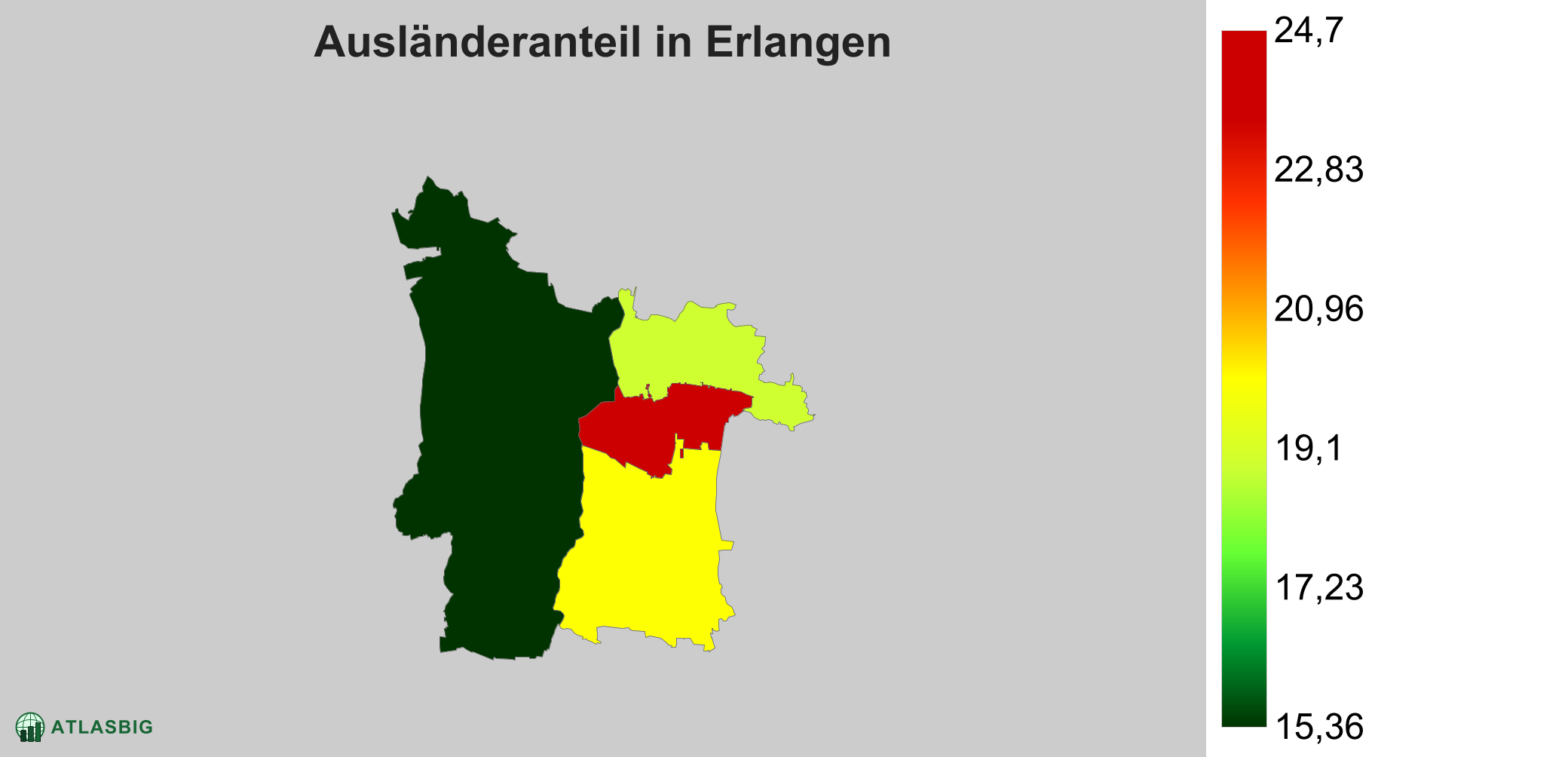 Ausländeranteil in Erlangen: Wo die meisten Ausländer leben
