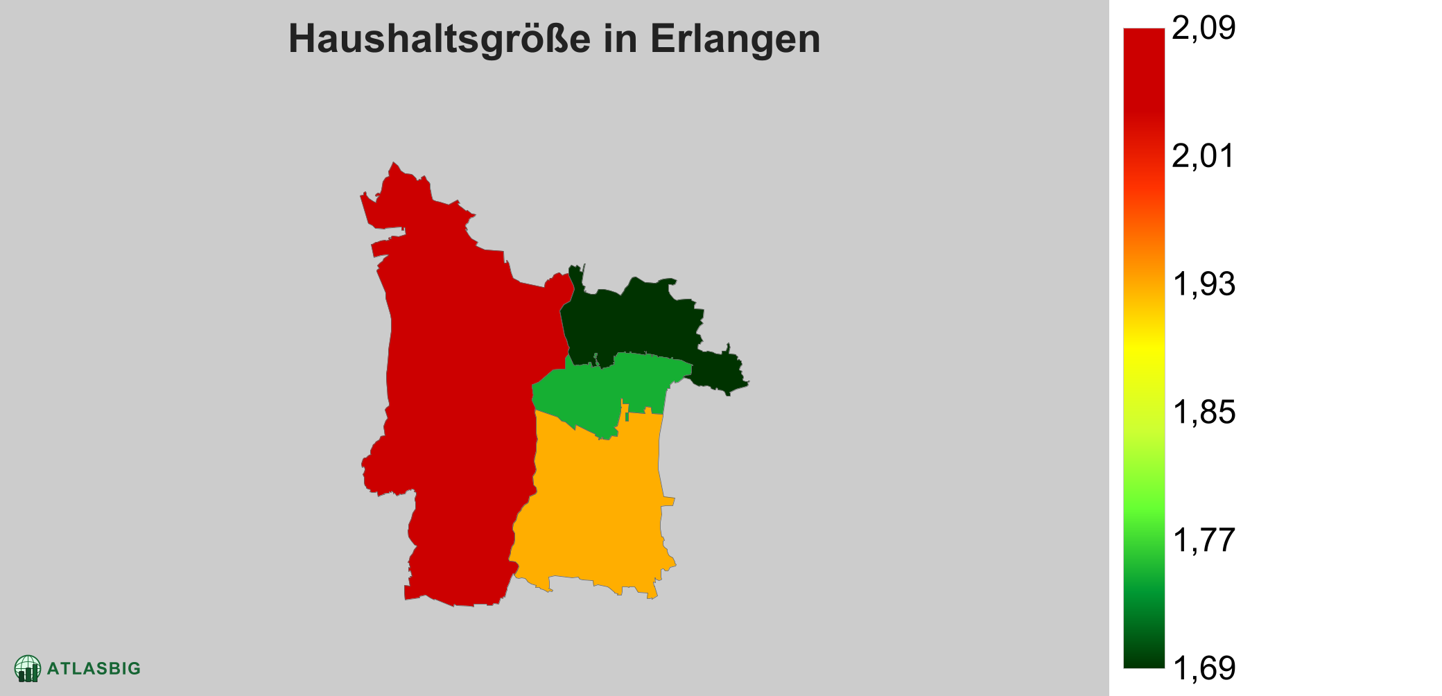 Durchschnittliche Haushaltsgröße in Erlangen