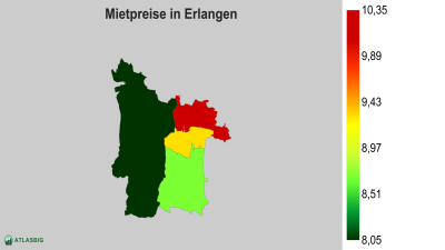 Mietpreise in Erlangen nach Postleitzahl Thumbnail