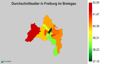 Durchschnittsalter in Freiburg im Breisgau nach Postleitzahl Thumbnail