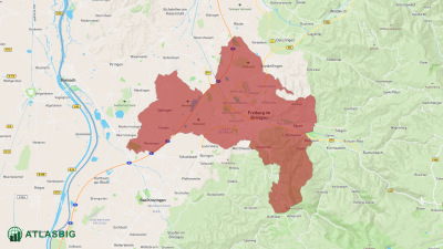 Karte von Freiburg im Breisgau Thumbnail
