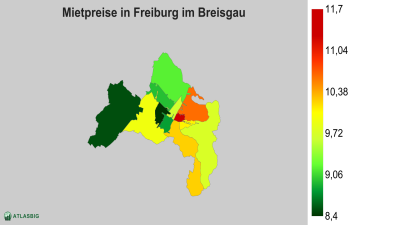 Mietpreise in Freiburg im Breisgau nach Postleitzahl Thumbnail