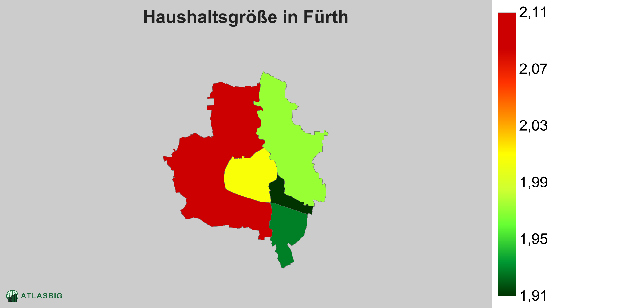 Durchschnittliche Haushaltsgröße in Fürth