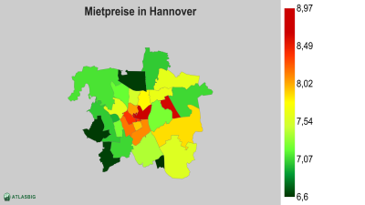 Mietpreise in Hannover nach Postleitzahl Thumbnail