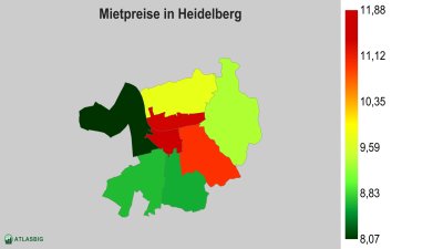 Mietpreise in Heidelberg nach Postleitzahl Thumbnail