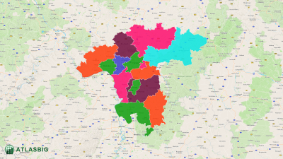 Landkreise und kreisfreie Städte im Regierungsbezirk Darmstadt Thumbnail