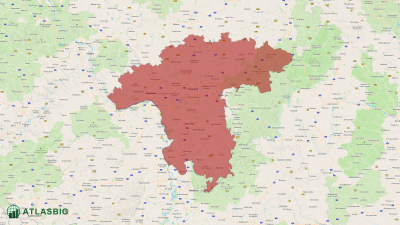 Karte des Regierungsbezirks Darmstadt Thumbnail