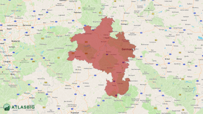 Karte des Regierungsbezirks Kassel Thumbnail