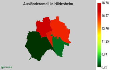 Ausländeranteil in Hildesheim nach Postleitzahl Thumbnail