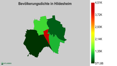 Bevölkerungsdichte in Hildesheim nach Postleitzahl Thumbnail