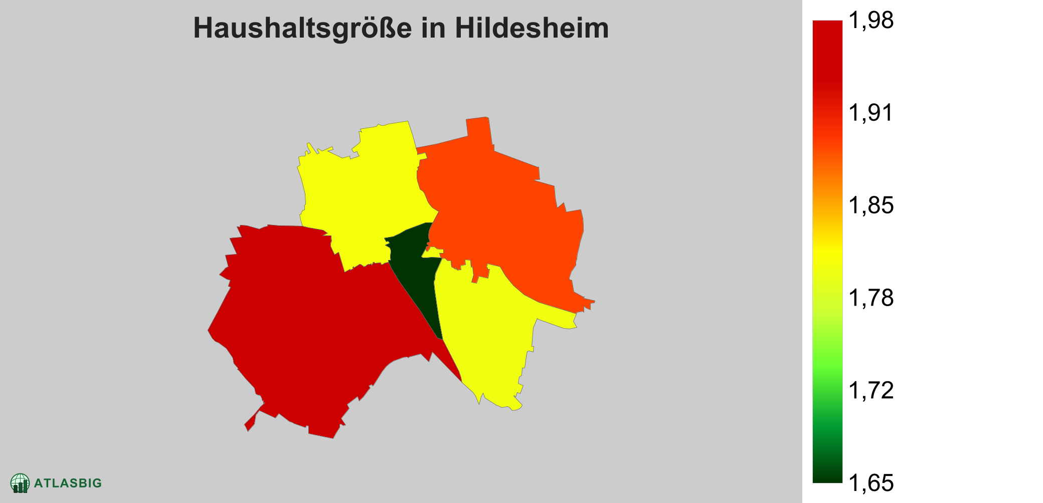 Durchschnittliche Haushaltsgröße in Hildesheim
