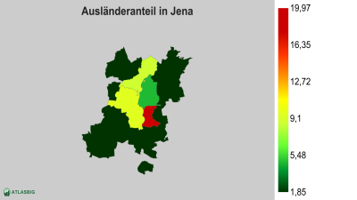 Ausländeranteil in Jena nach Postleitzahl Thumbnail