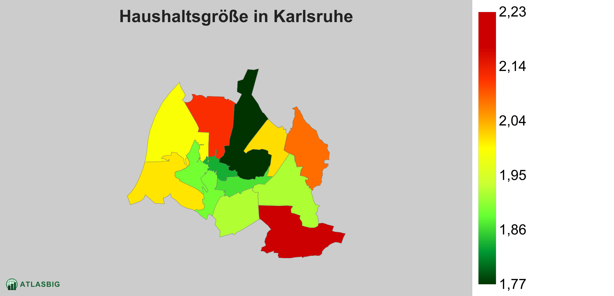Durchschnittliche Haushaltsgröße in Karlsruhe