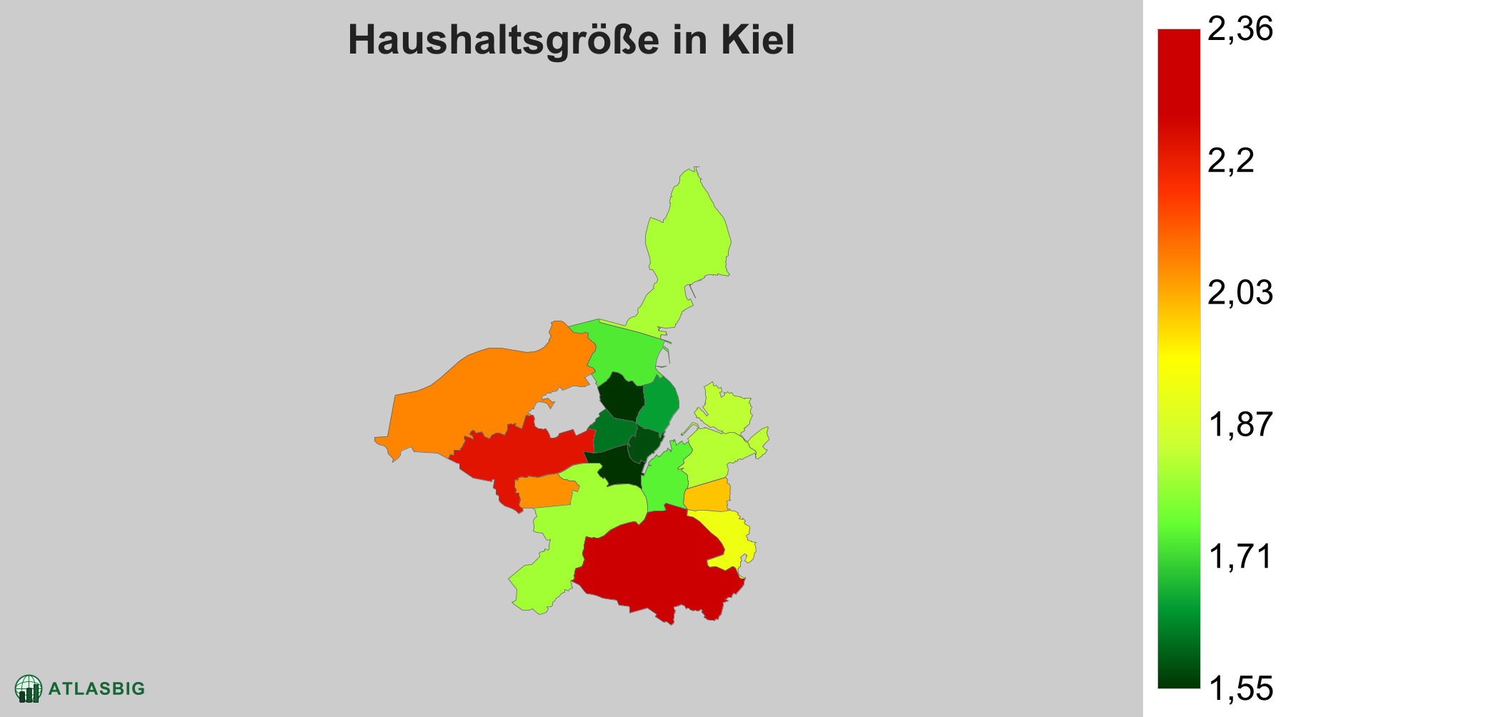 Durchschnittliche Haushaltsgröße in Kiel
