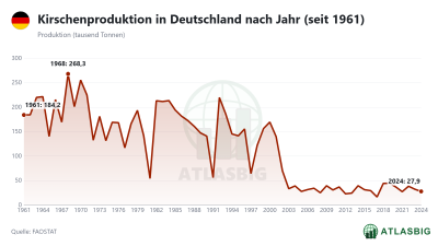 Kirschenproduktion in Deutschland nach Jahr (seit 1961)