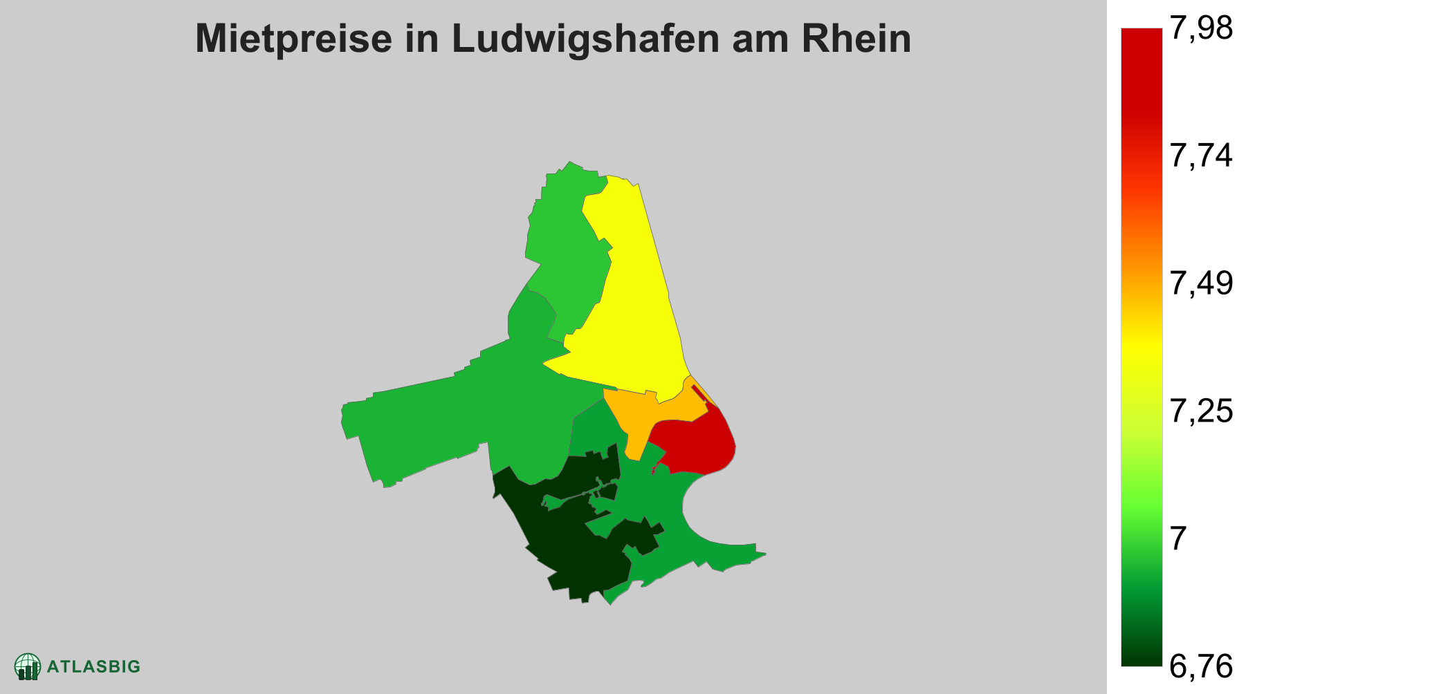 Mietpreise in Ludwigshafen am Rhein: Durchschnittliche Kaltmiete pro m²