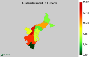 Ausländeranteil in Lübeck nach Postleitzahl Thumbnail