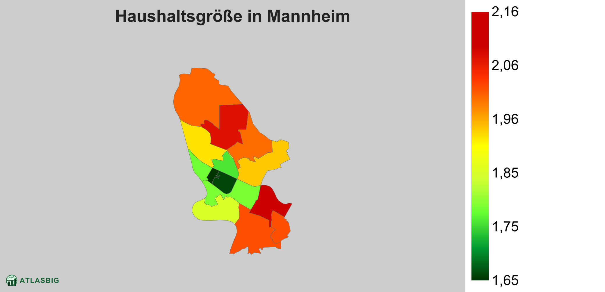 Durchschnittliche Haushaltsgröße in Mannheim