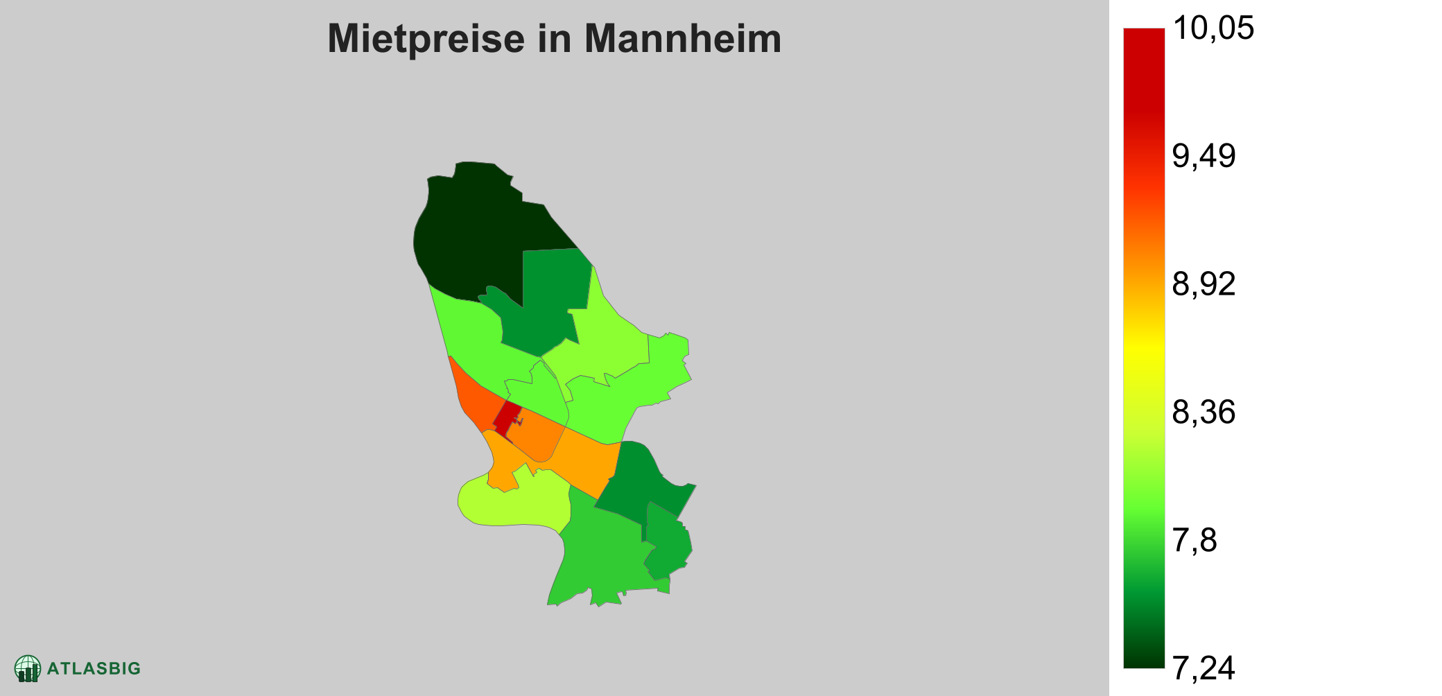 Mietpreise in Mannheim: Durchschnittliche Kaltmiete pro m²