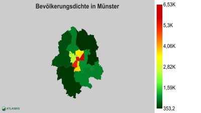 Bevölkerungsdichte in Münster nach Postleitzahl Thumbnail