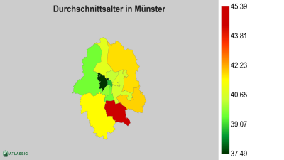 Durchschnittsalter in Münster nach Postleitzahl Thumbnail