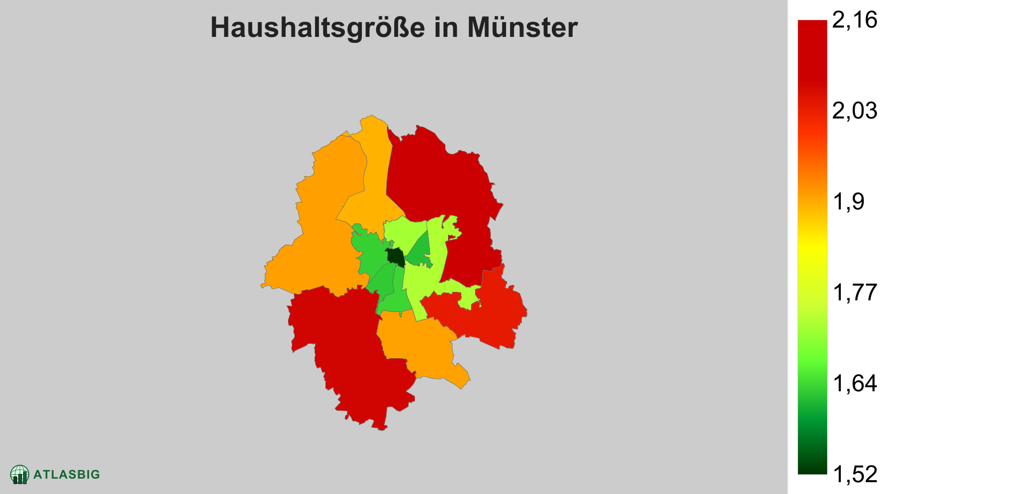 Durchschnittliche Haushaltsgröße in Münster