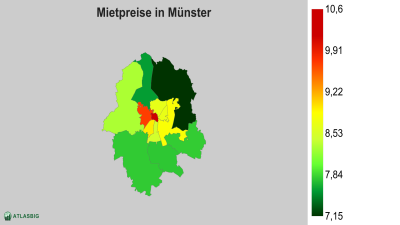 Mietpreise in Münster nach Postleitzahl Thumbnail