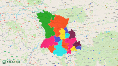 Landkreise und kreisfreie Städte im Regierungsbezirk Düsseldorf Thumbnail