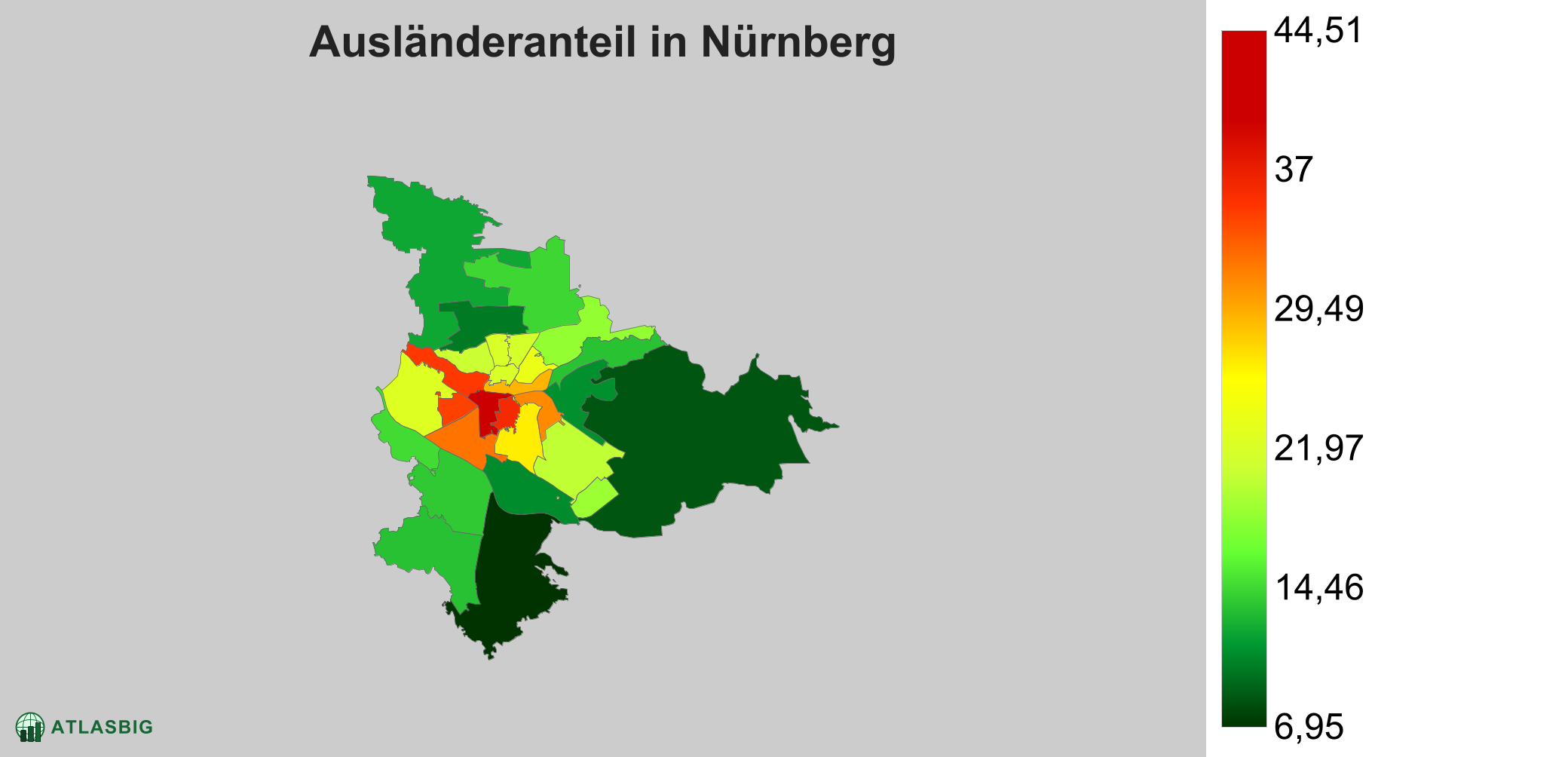 Ausländeranteil in Nürnberg: Wo die meisten Ausländer leben