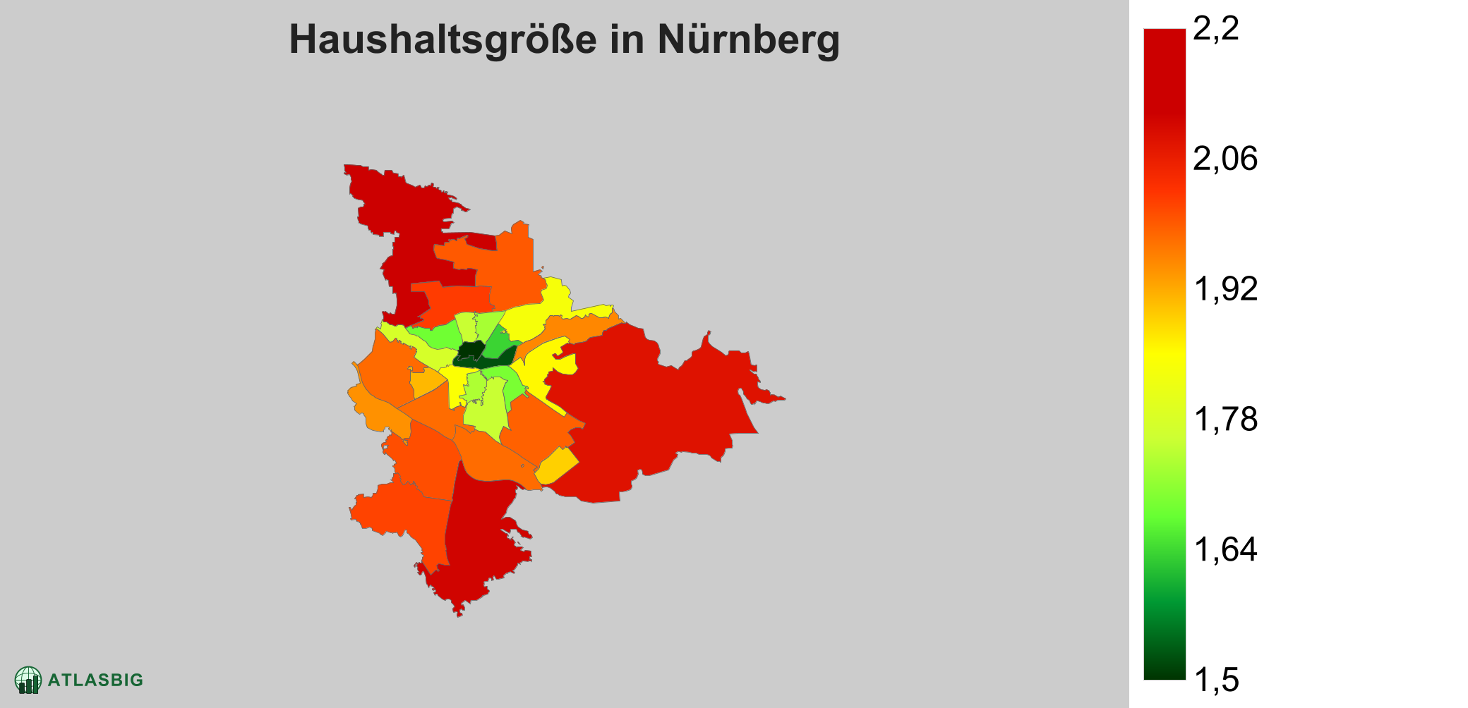 Durchschnittliche Haushaltsgröße in Nürnberg