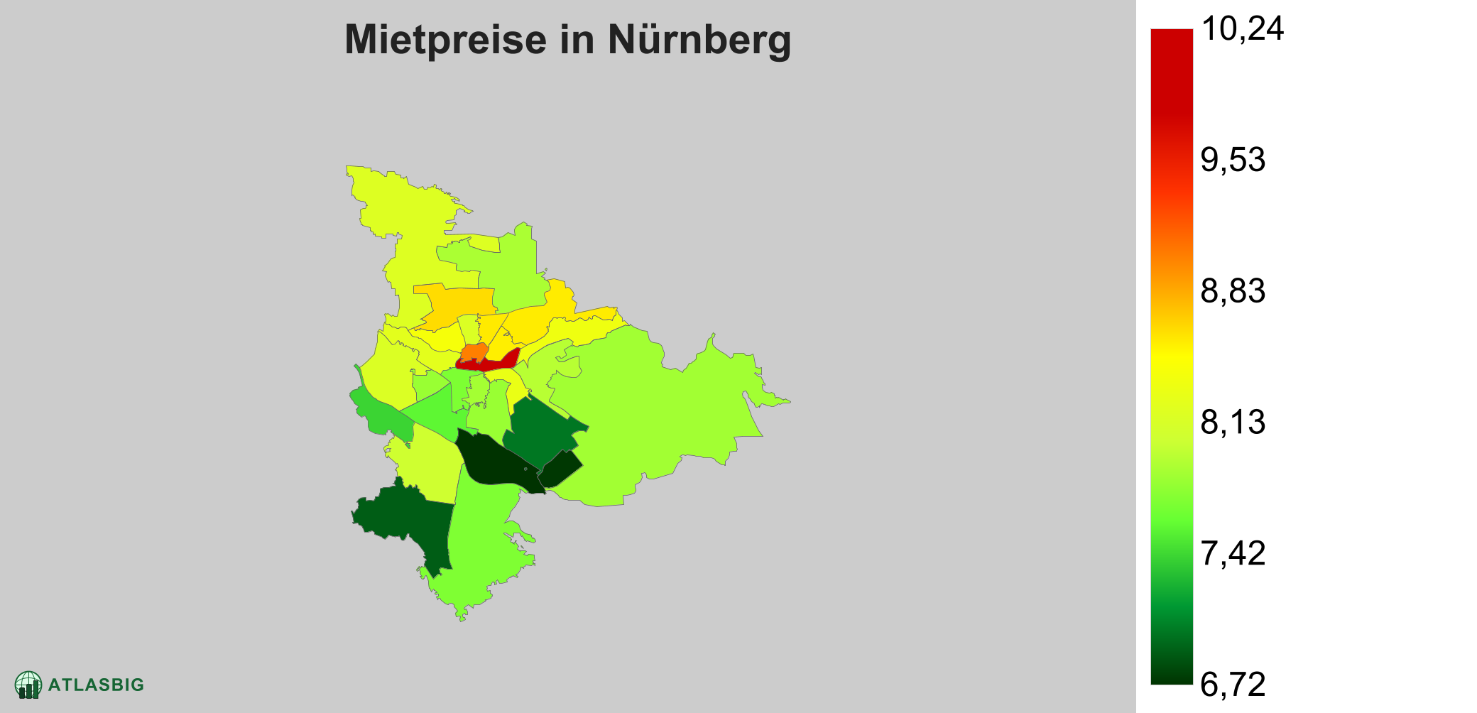 Mietpreise in Nürnberg: Durchschnittliche Kaltmiete pro m²