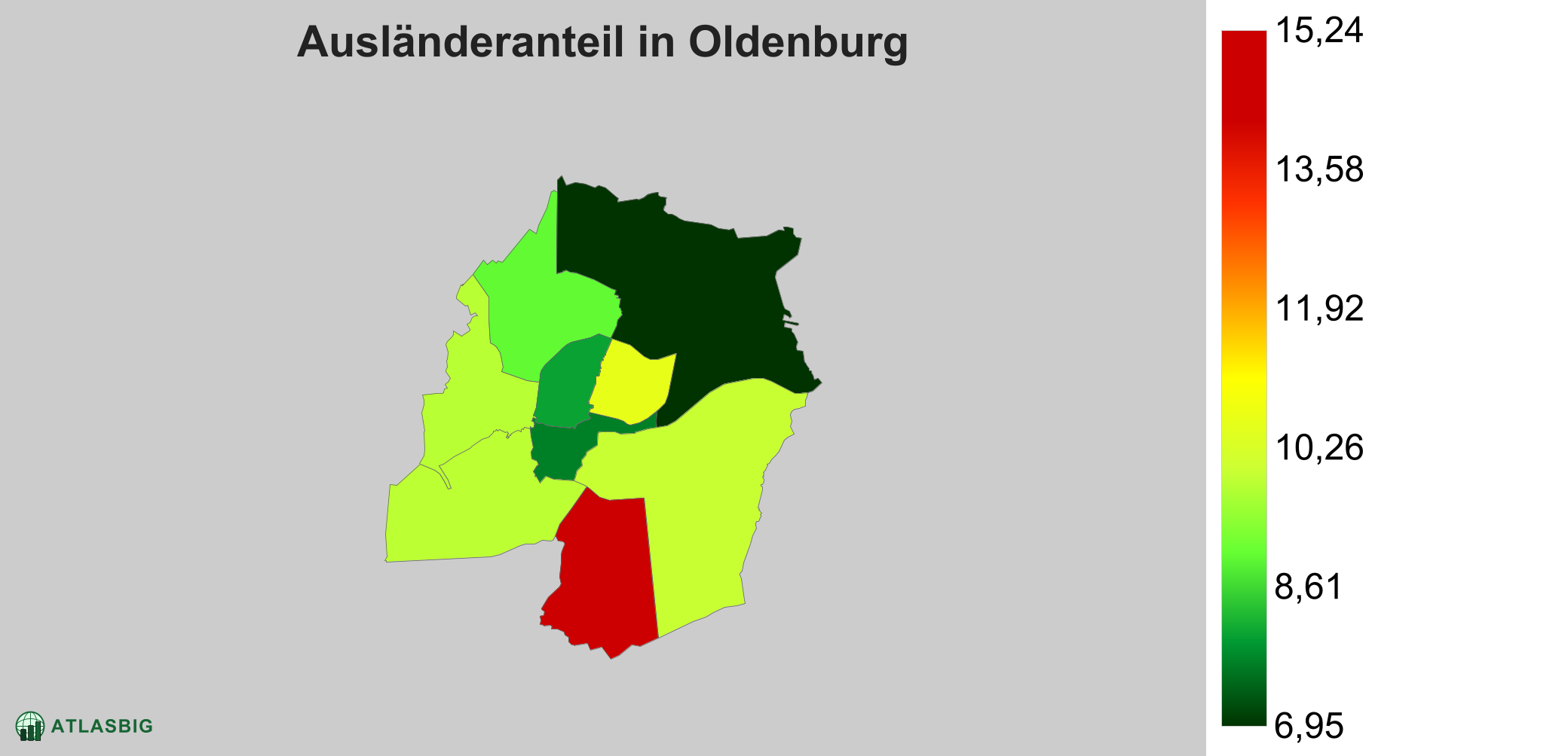 Ausländeranteil in Oldenburg: Wo die meisten Ausländer leben