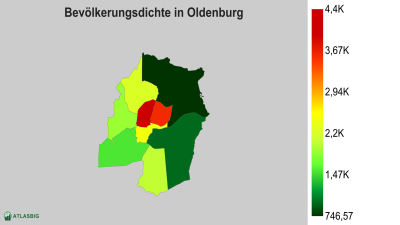 Bevölkerungsdichte in Oldenburg (Oldenburg) nach Postleitzahl Thumbnail